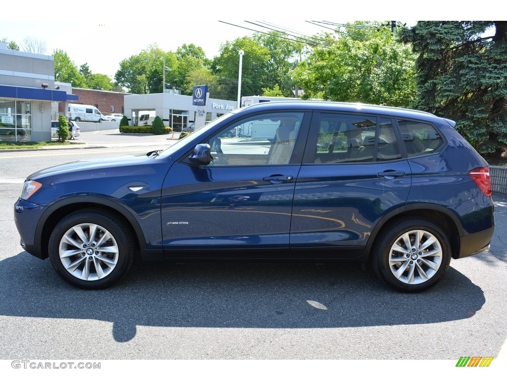 2014 X3 xDrive28i - Deep Sea Blue Metallic / Sand Beige photo #5