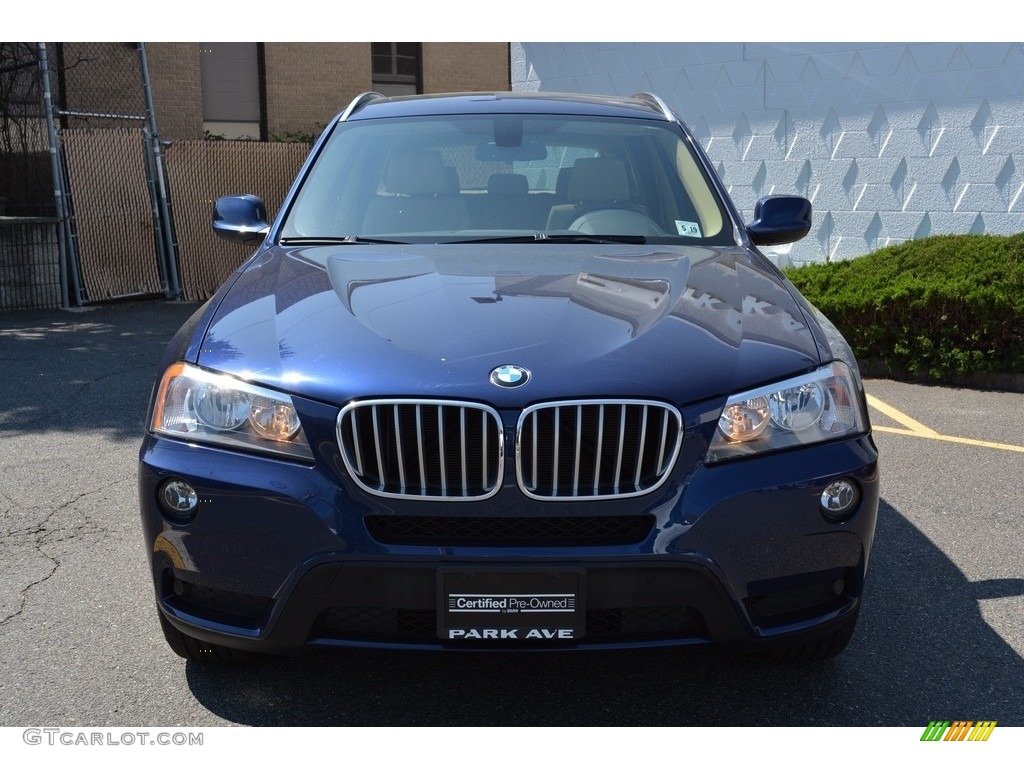 2014 X3 xDrive28i - Deep Sea Blue Metallic / Sand Beige photo #7