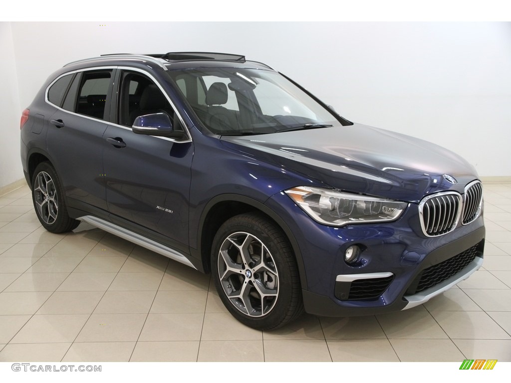 2017 X1 xDrive28i - Mediterranean Blue Metallic / Black photo #1