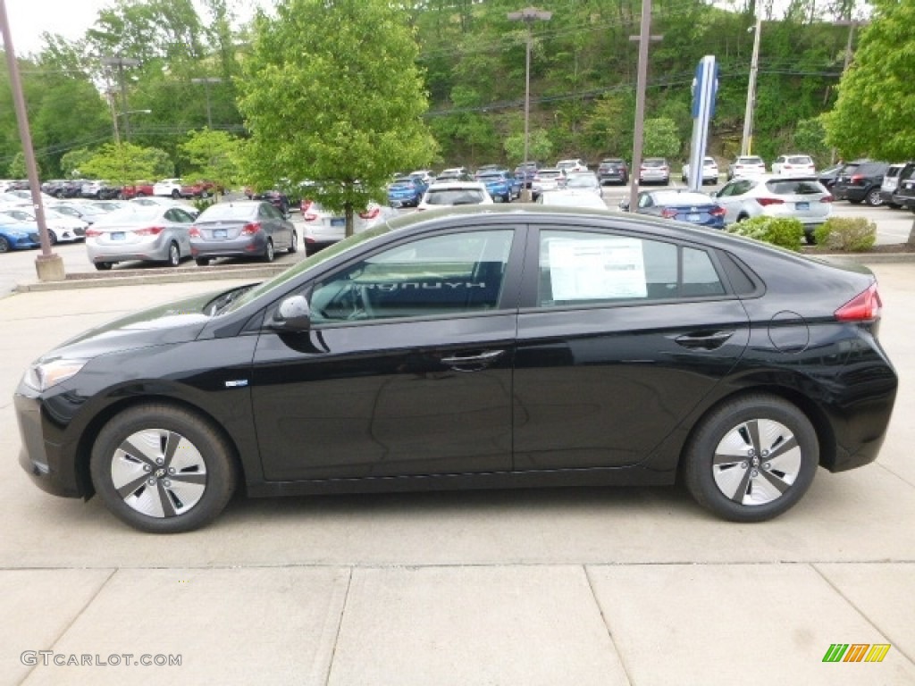 Black Noir Pearl 2017 Hyundai Ioniq Hybrid Blue Exterior Photo #120538242