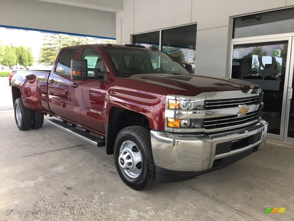 2017 Silverado 3500HD Work Truck Crew Cab Dual Rear Wheel 4x4 - Butte Red Metallic / Dark Ash/Jet Black photo #1