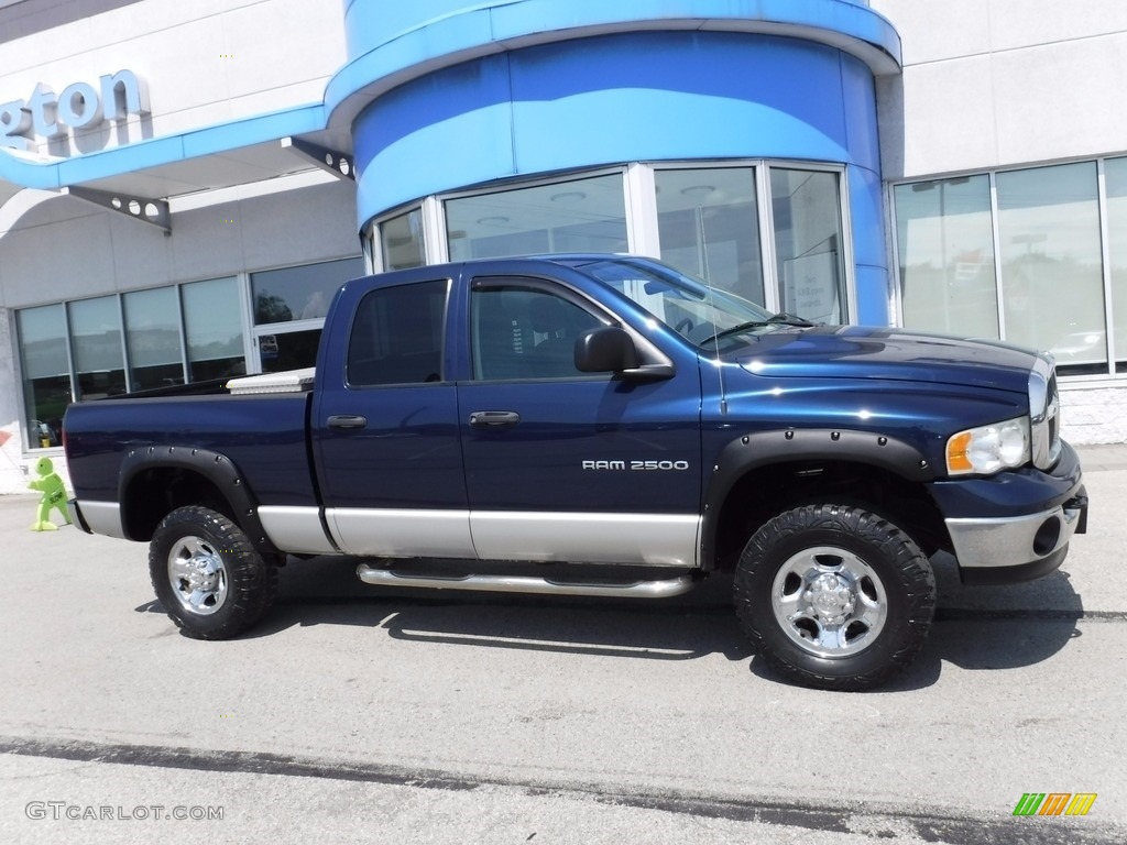 2003 Ram 2500 SLT Quad Cab 4x4 - Patriot Blue Pearl / Dark Slate Gray photo #2