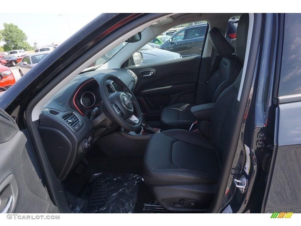 Black/Ruby Red Interior 2017 Jeep Compass Trailhawk 4x4 Photo #120542920