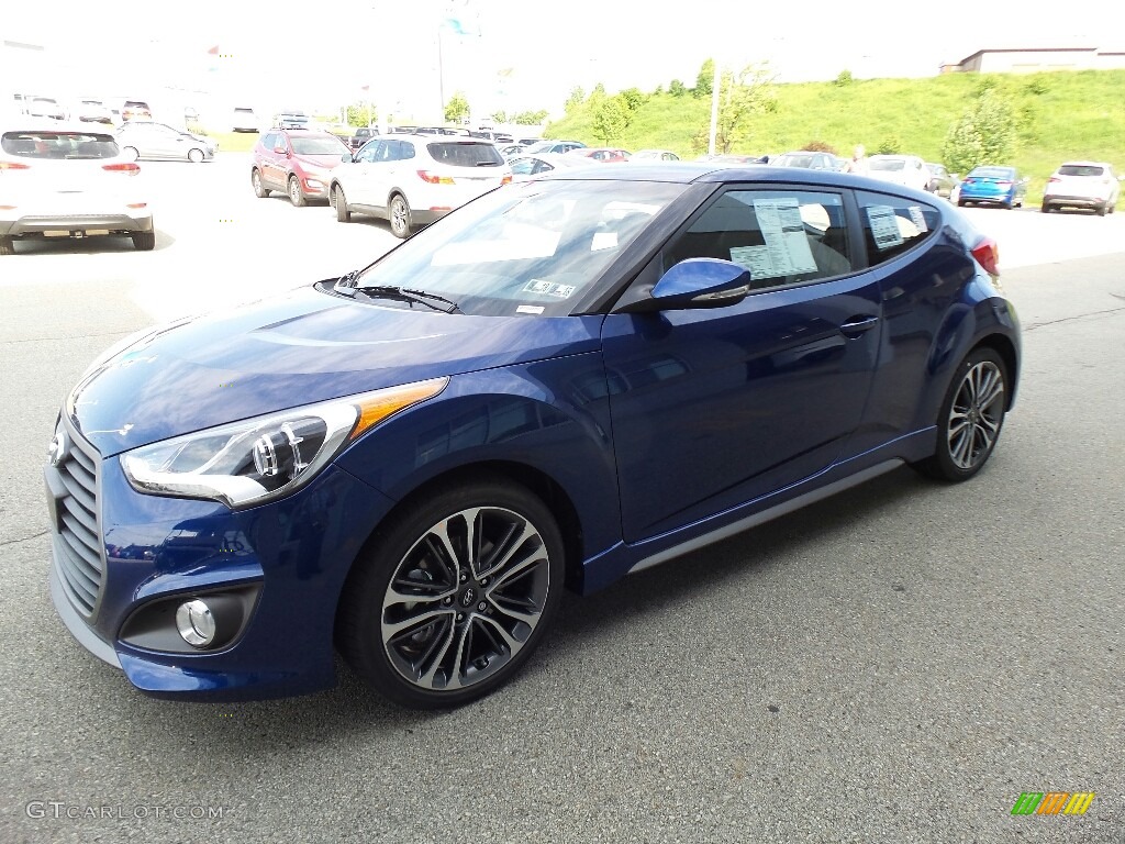 2017 Veloster Turbo - Pacific Blue / Silver/Black photo #5