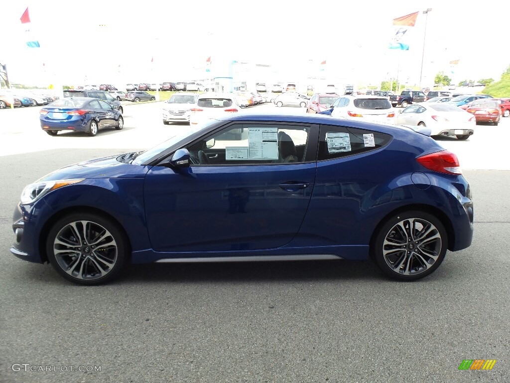 2017 Veloster Turbo - Pacific Blue / Silver/Black photo #6