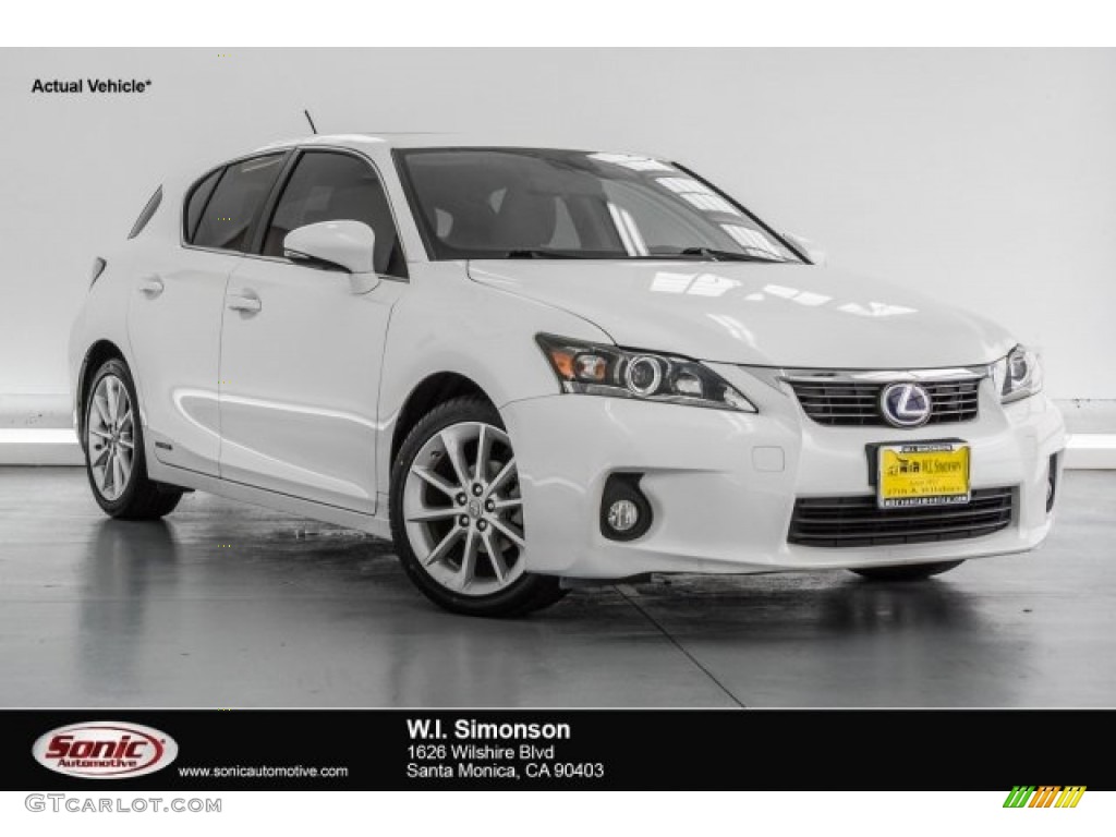 2012 CT 200h Hybrid Premium - Starfire White Pearl / Caramel Nuluxe photo #1