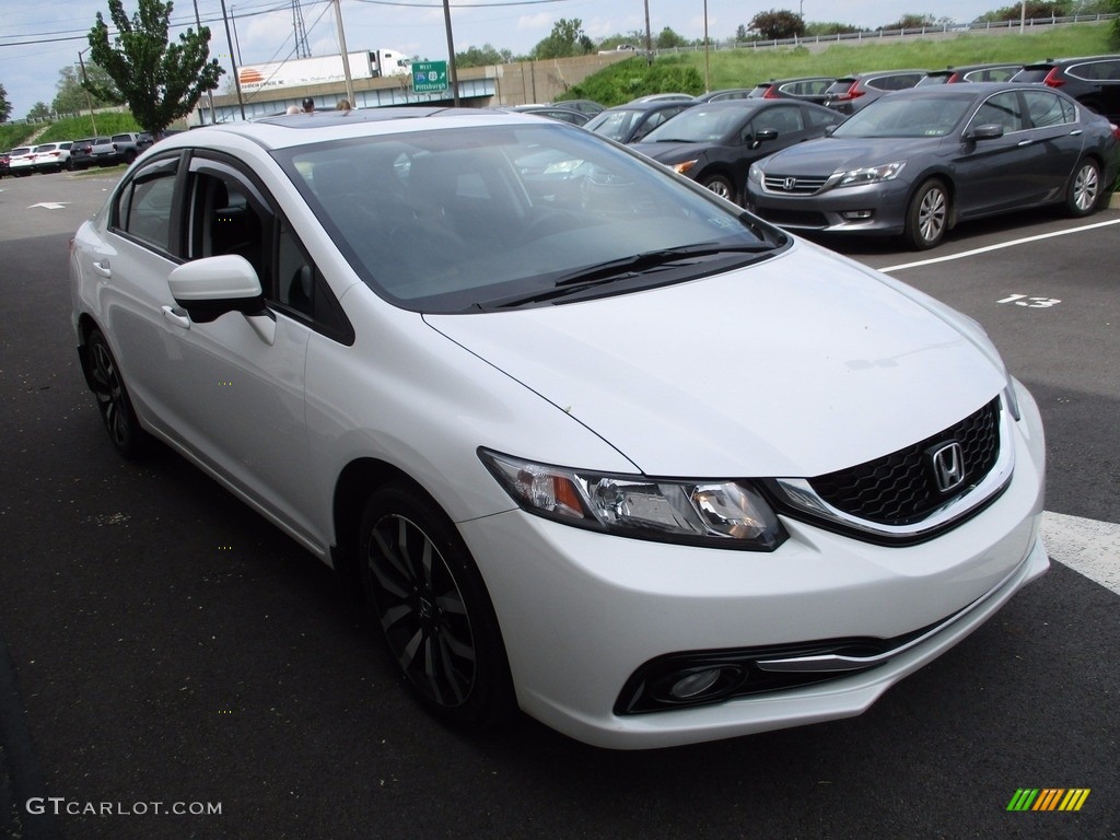 2014 Civic EX-L Sedan - White Orchid Pearl / Black photo #7