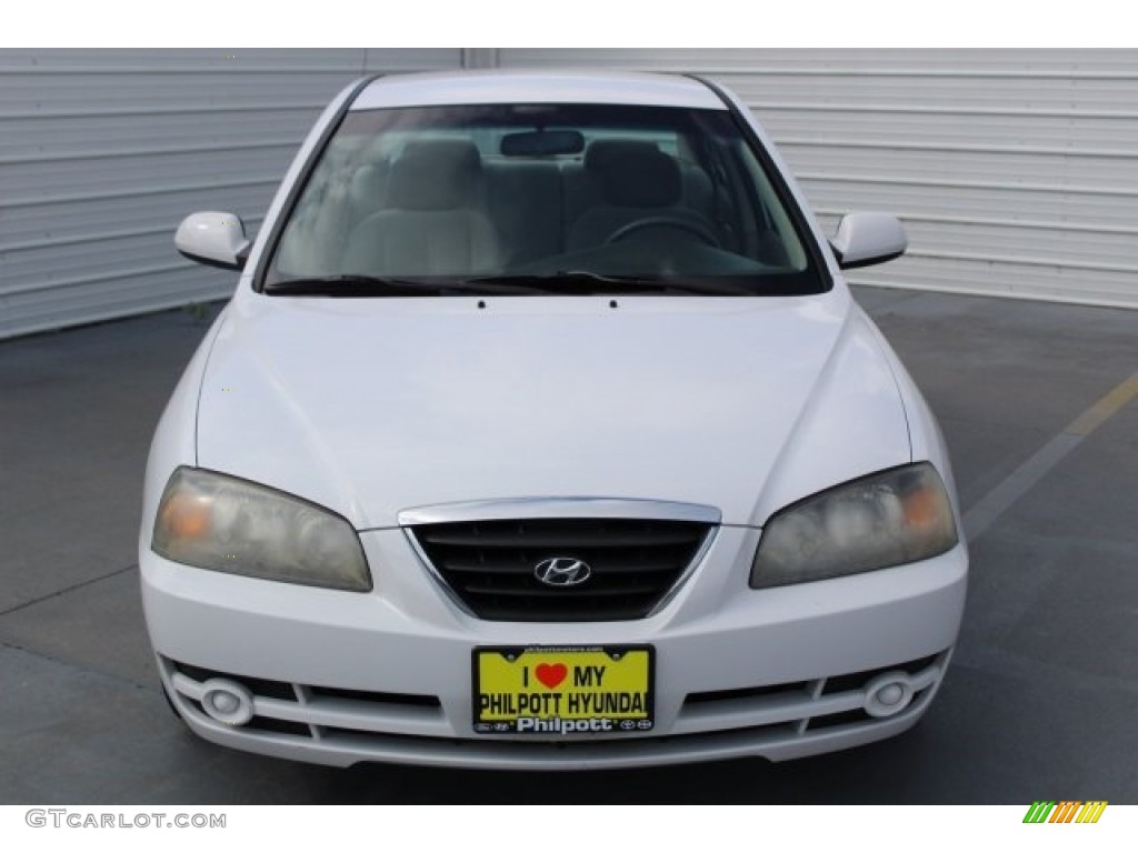 2005 Elantra GLS Sedan - Nordic White / Beige photo #2