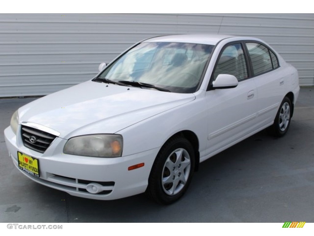 2005 Elantra GLS Sedan - Nordic White / Beige photo #3