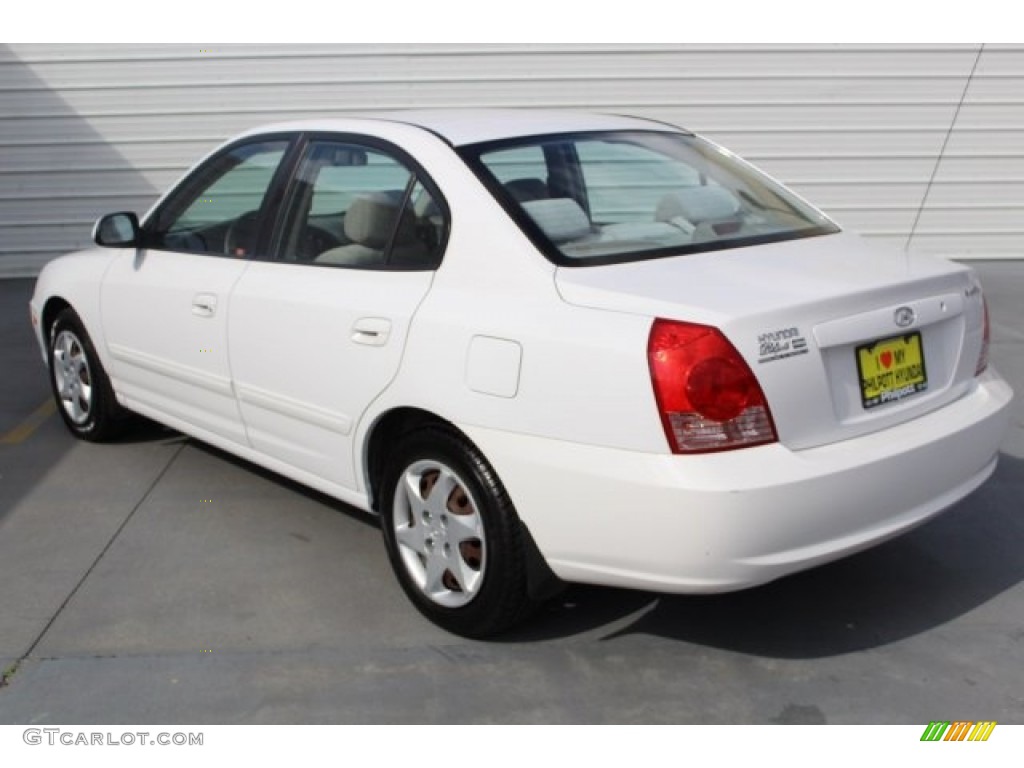 2005 Elantra GLS Sedan - Nordic White / Beige photo #5