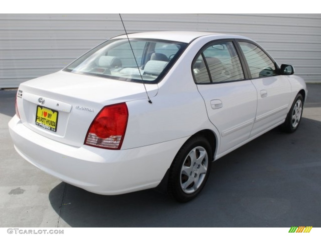 2005 Elantra GLS Sedan - Nordic White / Beige photo #7