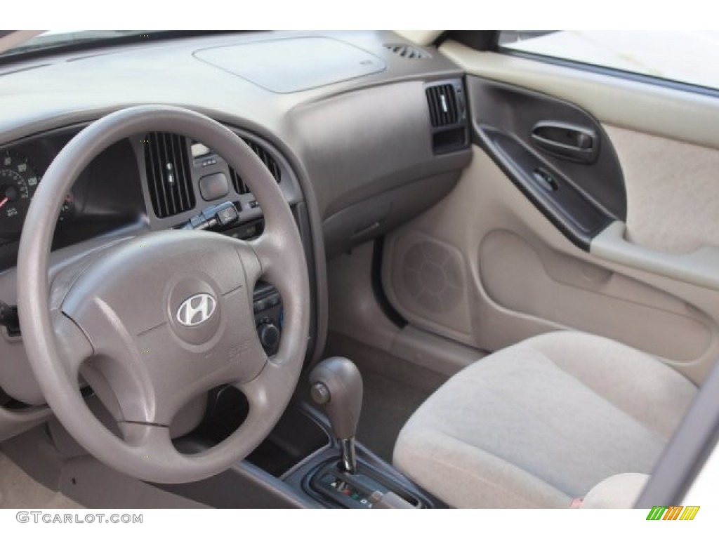 2005 Elantra GLS Sedan - Nordic White / Beige photo #9