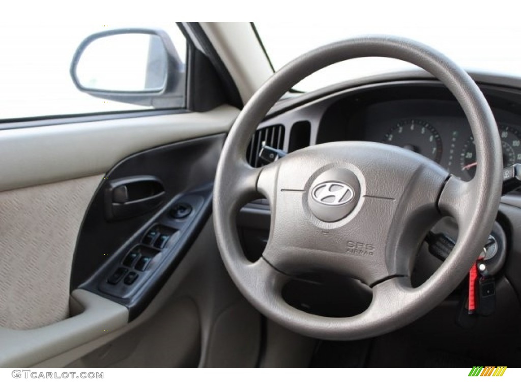 2005 Elantra GLS Sedan - Nordic White / Beige photo #17