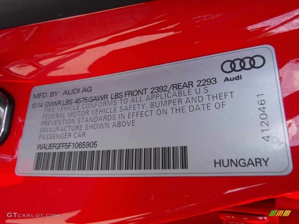2015 A3 2.0 Premium Plus quattro - Brilliant Red / Black photo #39