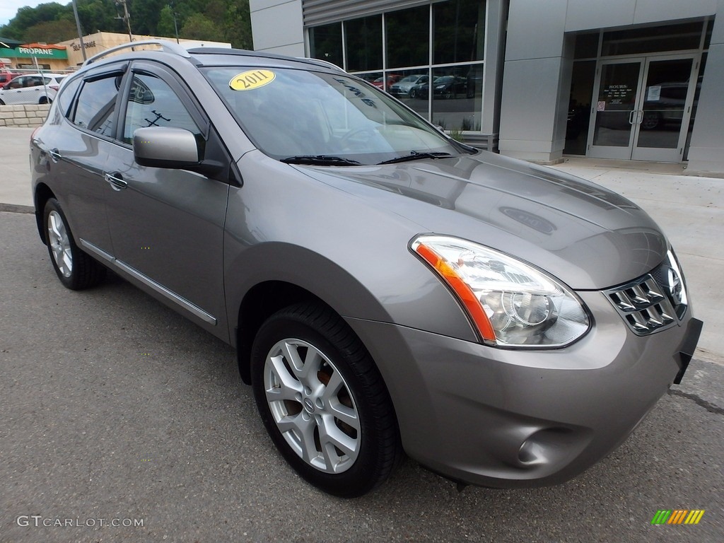 2011 Rogue SV AWD - Gotham Gray Metallic / Gray photo #9