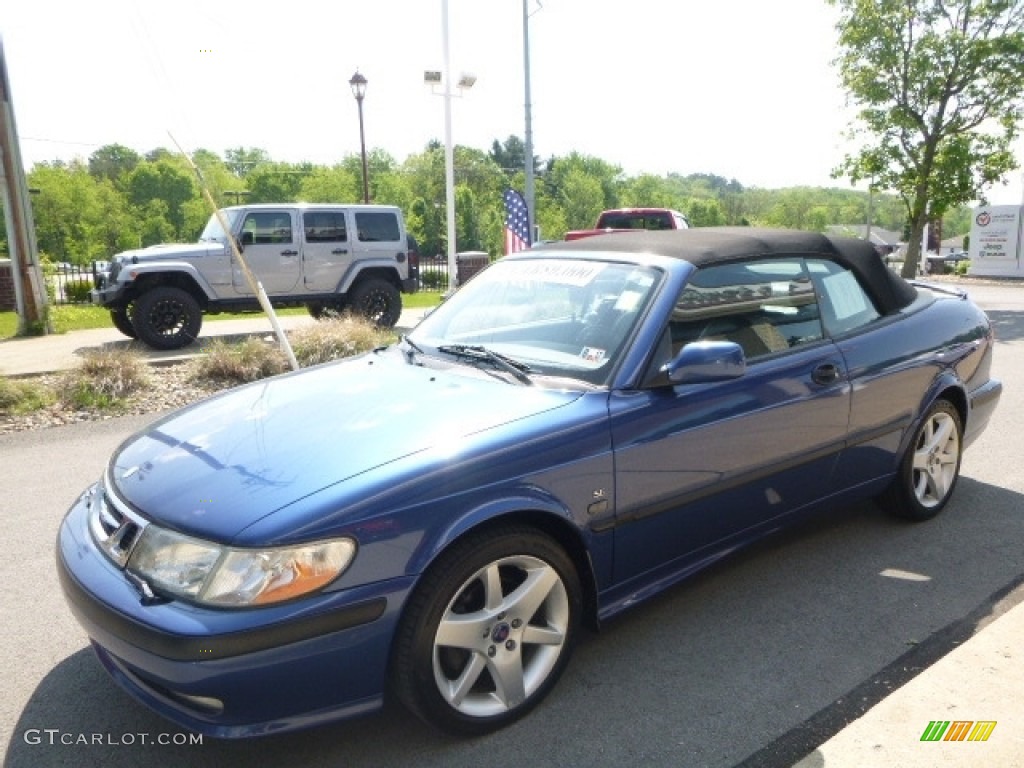 2002 9-3 SE Convertible - Cosmic Blue Metallic / Charcoal Gray photo #5