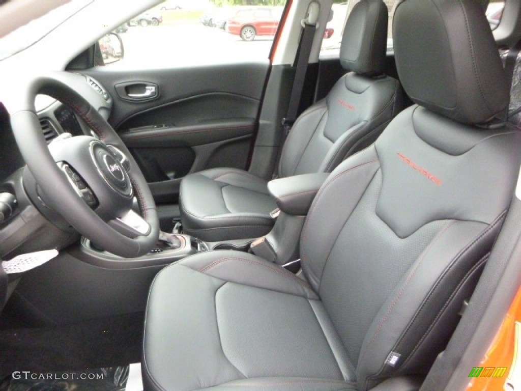 Black/Ruby Red Interior 2017 Jeep Compass Trailhawk 4x4 Photo #120556449