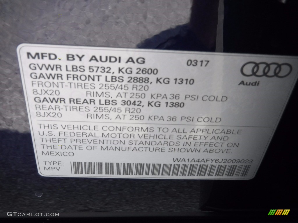 2018 SQ5 3.0 TFSI Premium Plus - Navarra Blue Metallic / Black photo #45