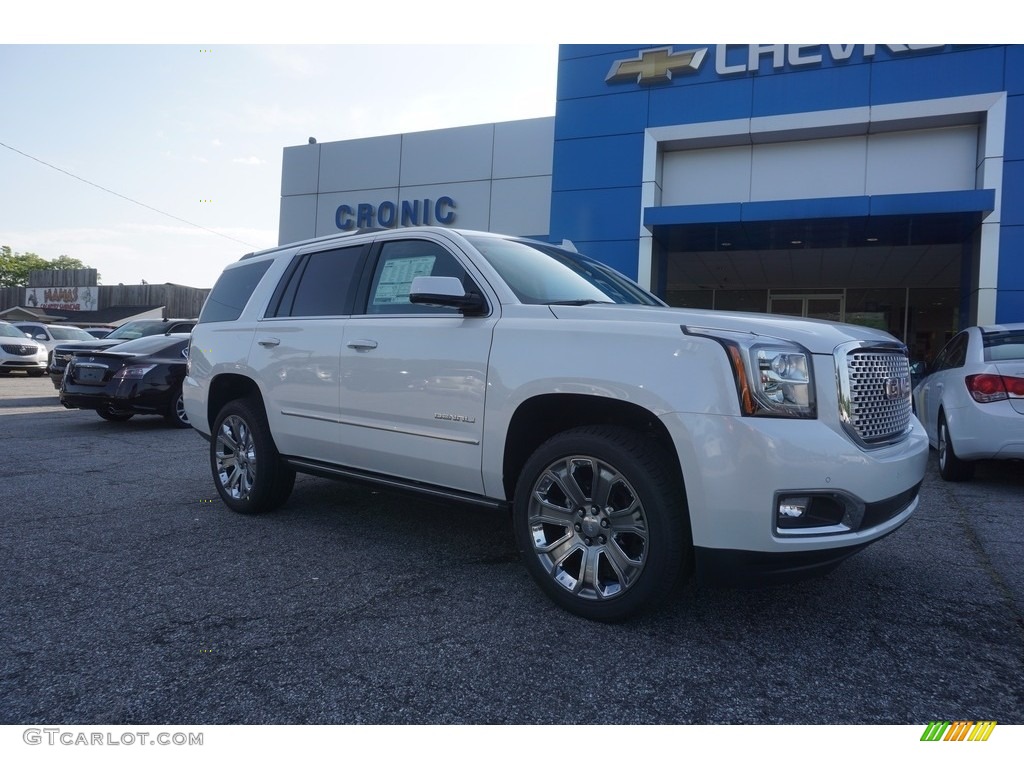 2017 Yukon Denali - White Frost Tricoat / Jet Black photo #1