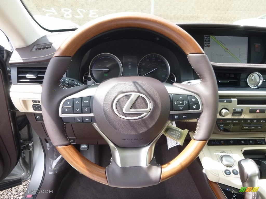 2017 Lexus ES 300h Hybrid Parchment Steering Wheel Photo #120570004