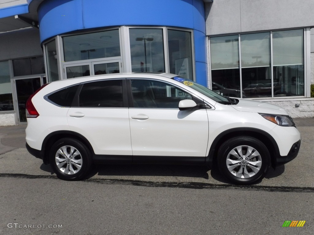 2013 CR-V EX AWD - White Diamond Pearl / Beige photo #2