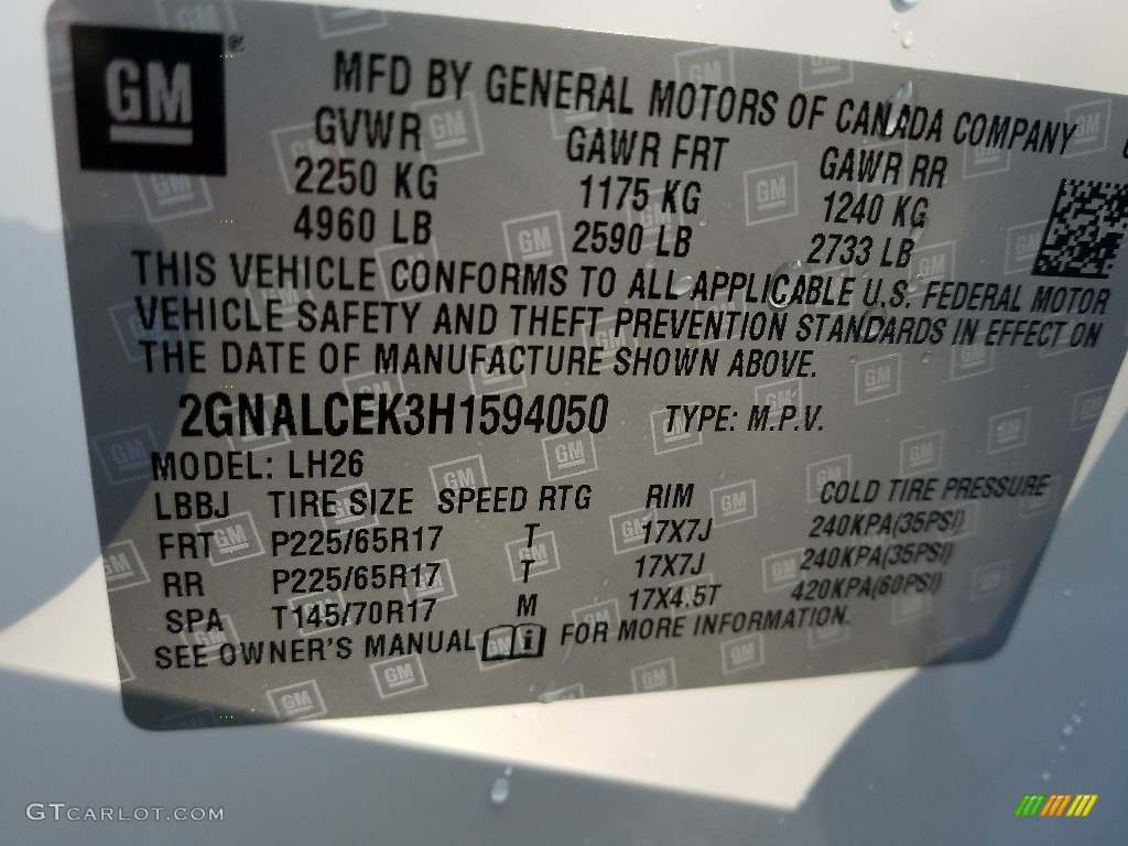 2017 Equinox LT - Summit White / Light Titanium/Jet Black photo #7