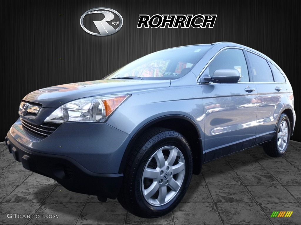 2008 CR-V EX-L 4WD - Glacier Blue Metallic / Gray photo #3