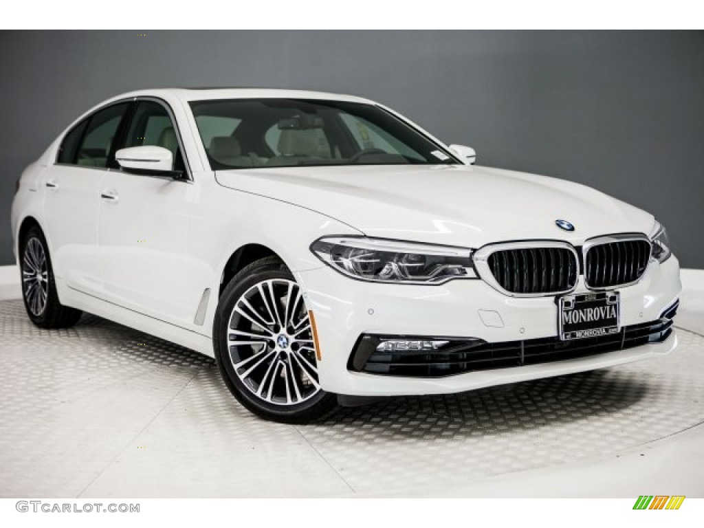 2017 5 Series 540i Sedan - Mineral White Metallic / Ivory White photo #12