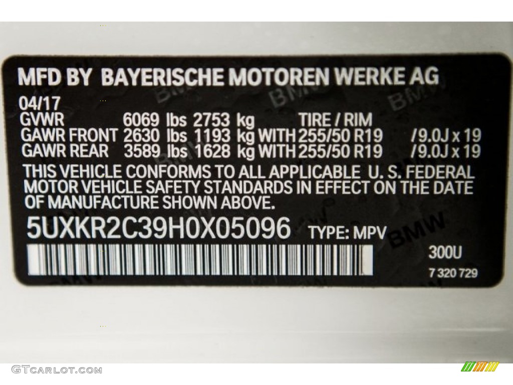 2017 BMW X5 sDrive35i Color Code Photos