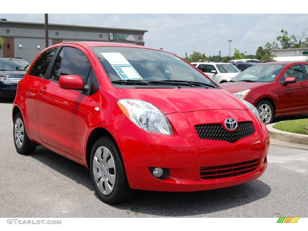 2008 Yaris S 3 Door Liftback - Absolutely Red / Dark Charcoal photo #1