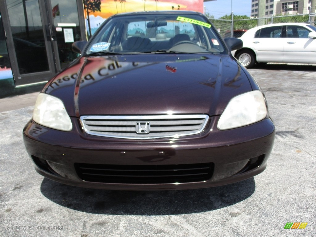 2000 Civic LX Sedan - Vintage Plum / Beige photo #5