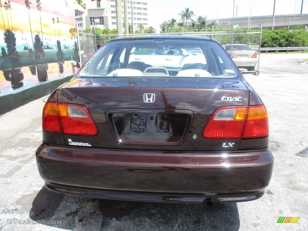 2000 Civic LX Sedan - Vintage Plum / Beige photo #6