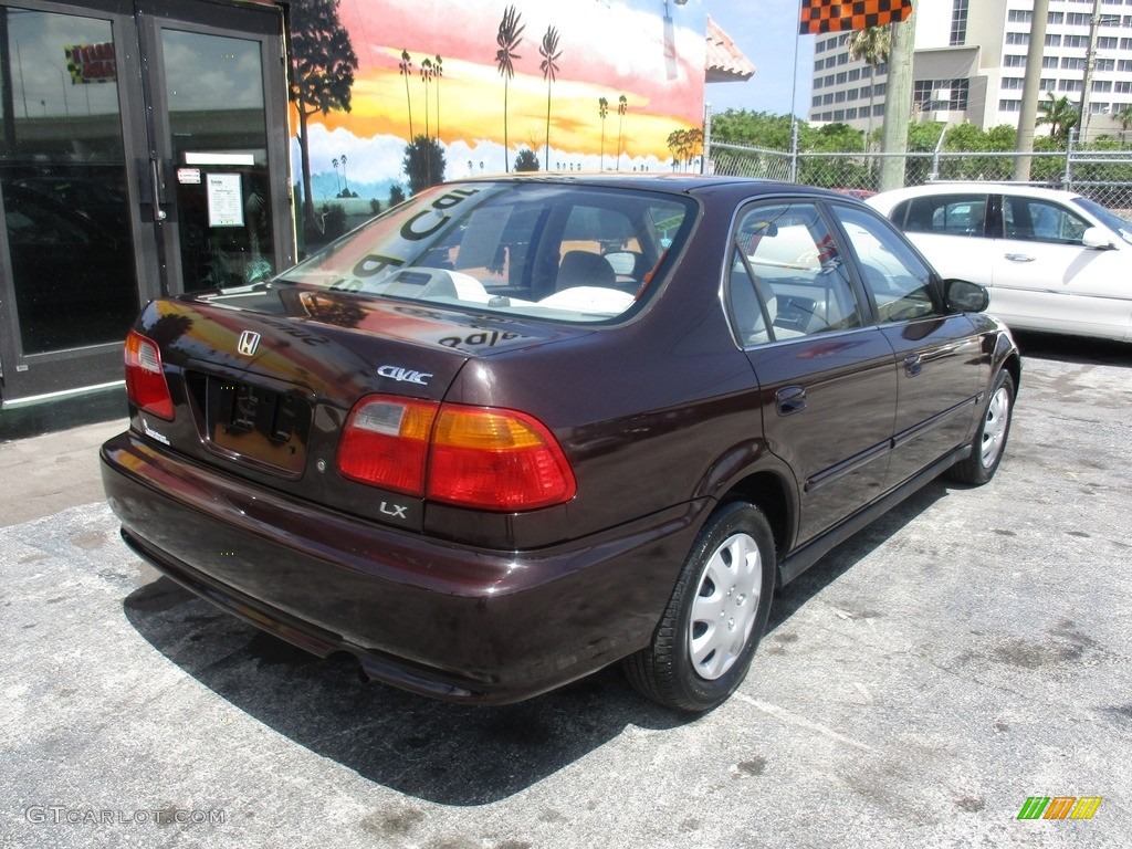 2000 Civic LX Sedan - Vintage Plum / Beige photo #7