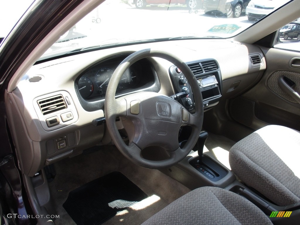 2000 Civic LX Sedan - Vintage Plum / Beige photo #9