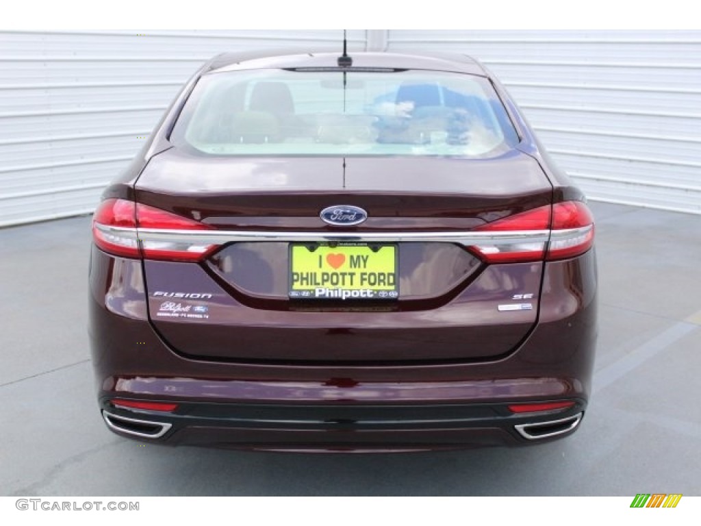 2017 Fusion SE AWD - Burgundy Velvet / Medium Light Stone photo #6