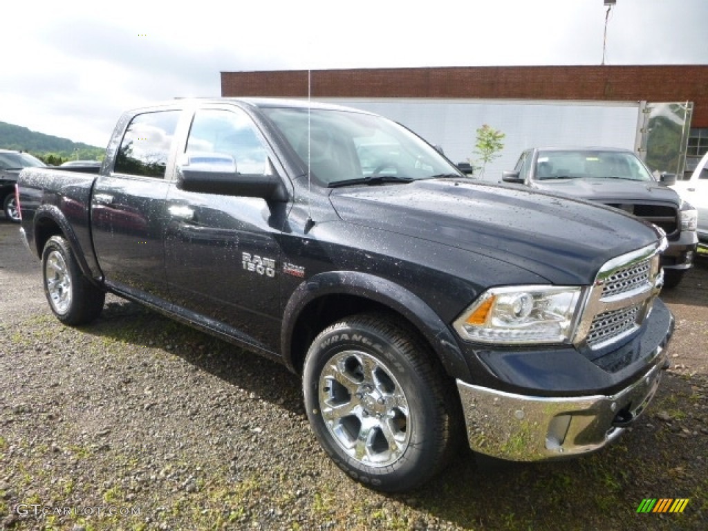 2017 1500 Laramie Crew Cab 4x4 - Maximum Steel Metallic / Black photo #6