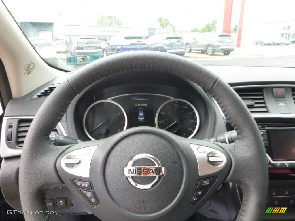 2017 Nissan Sentra SR Turbo Charcoal Steering Wheel Photo #120625214