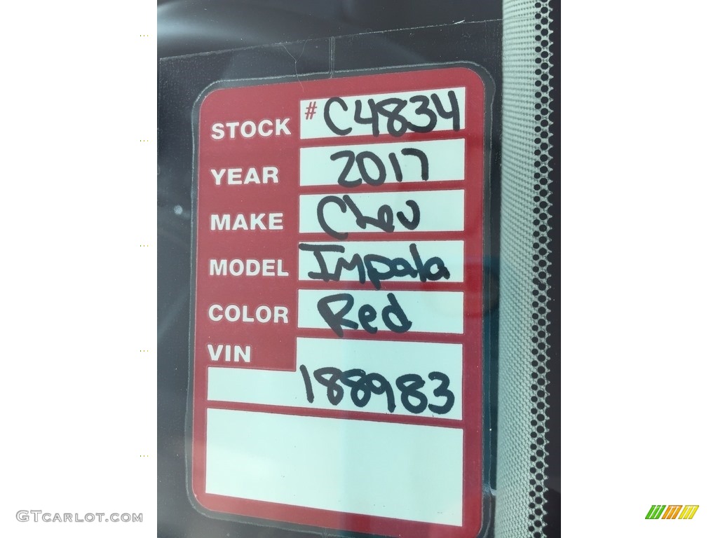 2017 Impala Premier - Siren Red Tintcoat / Jet Black photo #23