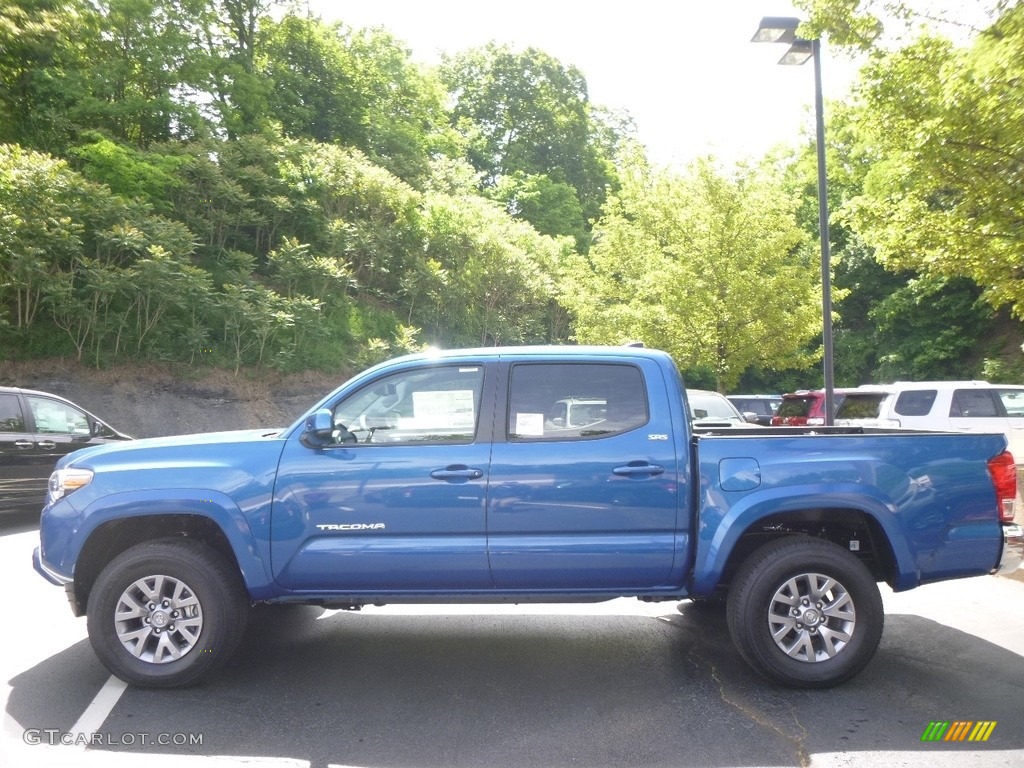 2017 Tacoma SR5 Double Cab 4x4 - Blazing Blue Pearl / Cement Gray photo #3