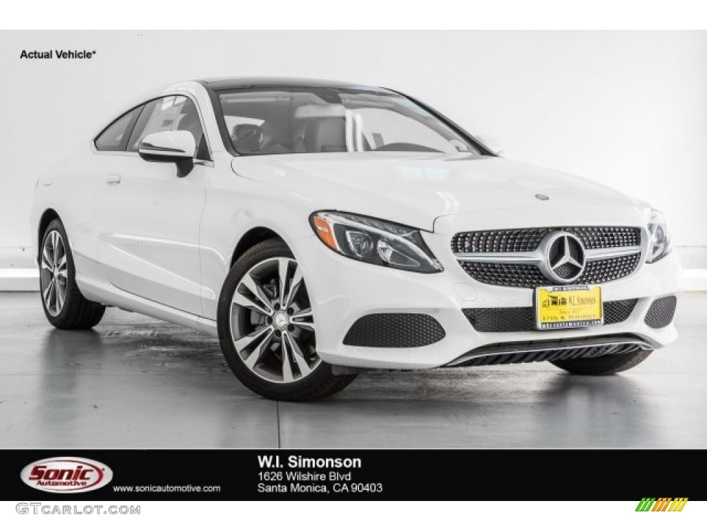 2017 C 300 Coupe - Polar White / Silk Beige/Black photo #1