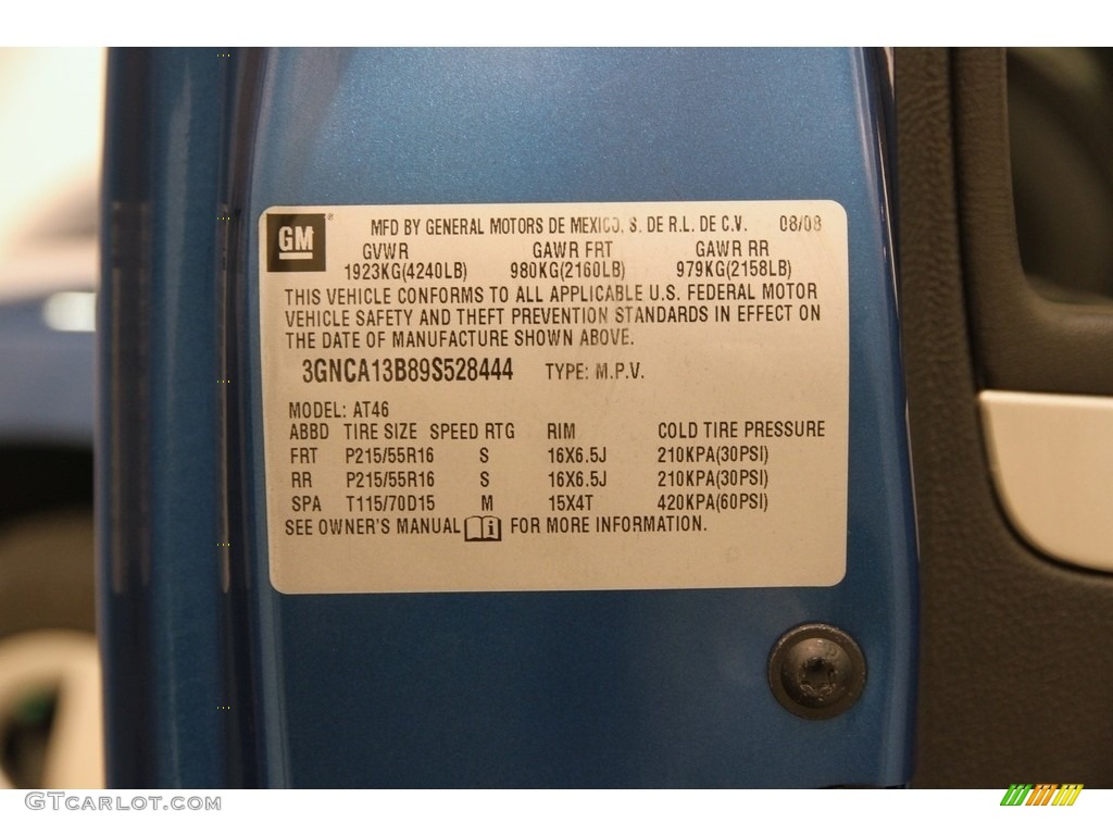2009 HHR LS - Aqua Blue Metallic / Ebony photo #15