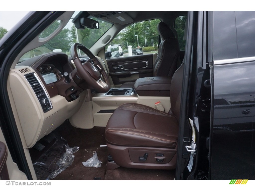 Canyon Brown/Light Frost Beige Interior 2017 Ram 2500 Laramie Longhorn Crew Cab 4x4 Photo #120655643