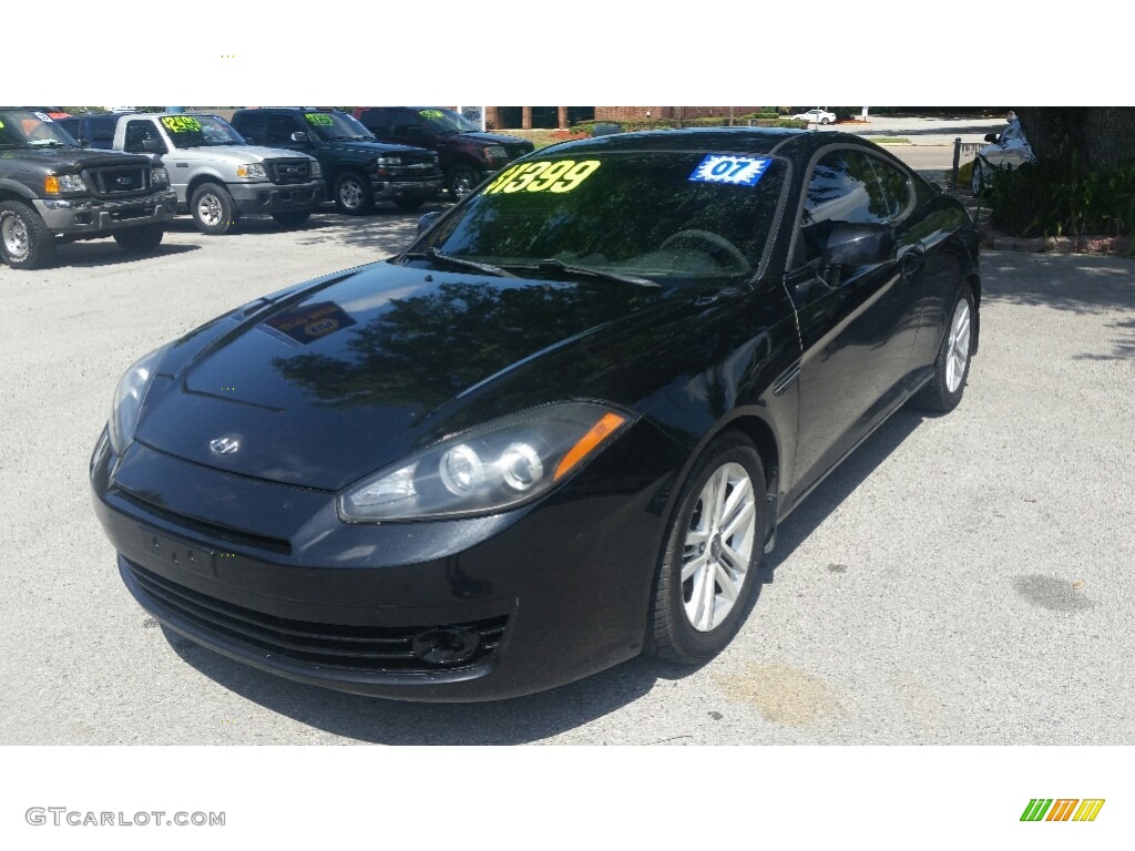 2007 Tiburon GS - Black Pearl / Black photo #7