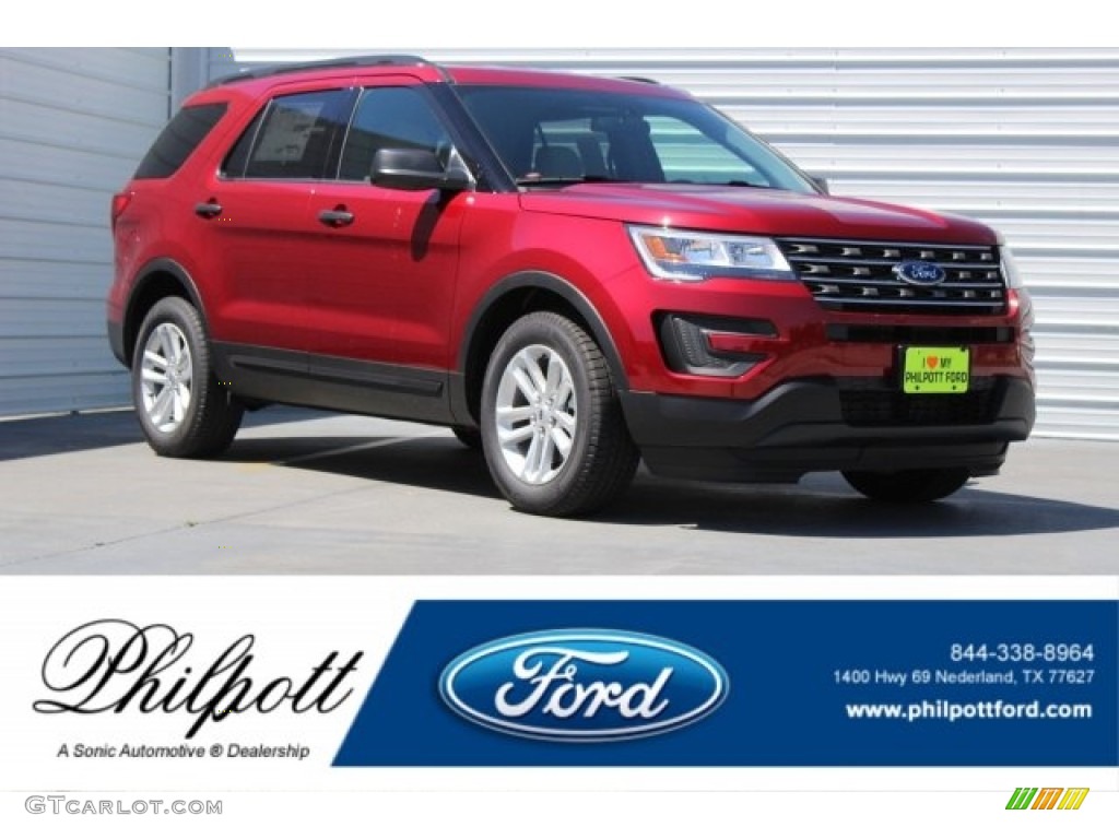 2017 Explorer FWD - Ruby Red / Medium Light Camel photo #1