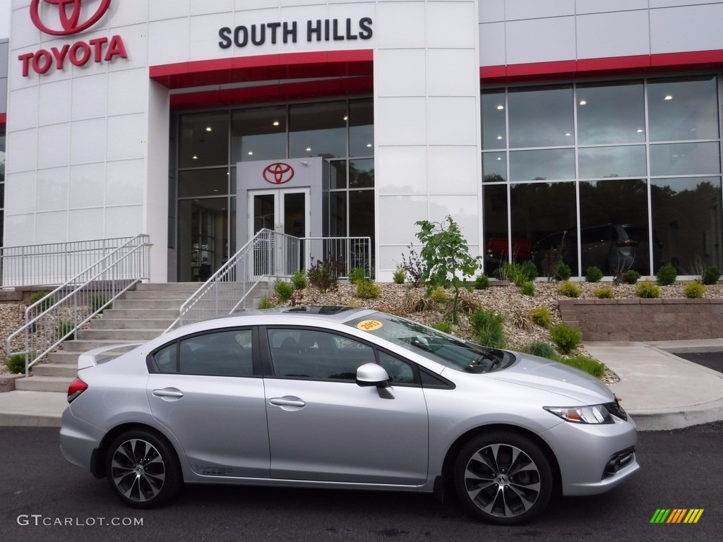 2013 Civic Si Sedan - Alabaster Silver Metallic / Black photo #2