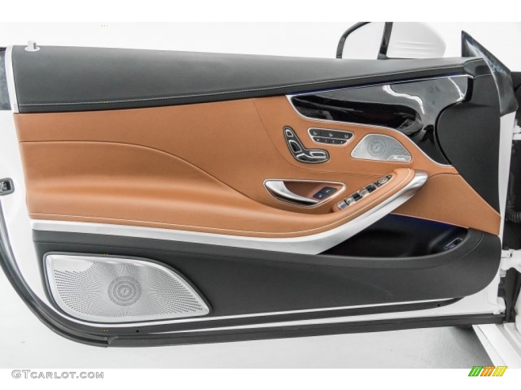 2015 Mercedes-Benz S 65 AMG Coupe designo Saddle Brown/Black Door Panel Photo #120669193