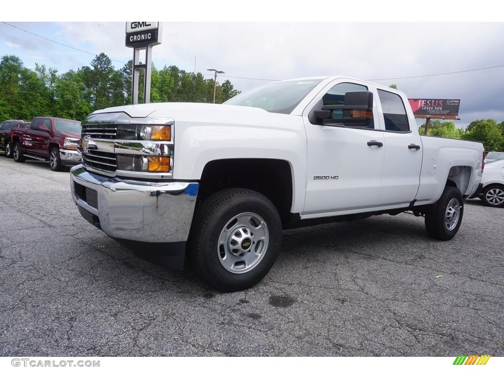 2017 Silverado 2500HD Work Truck Double Cab - Summit White / Dark Ash/Jet Black photo #3