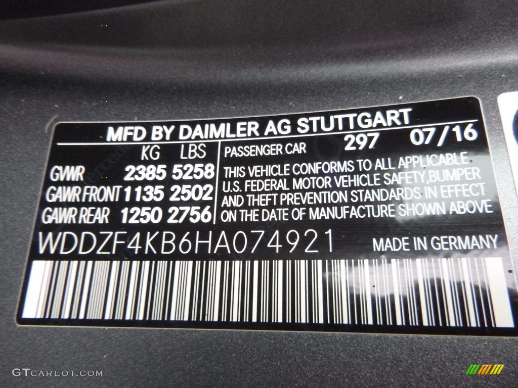 2017 E Color Code 297 for designo Selenite Grey Magno (matte) Photo #120672550