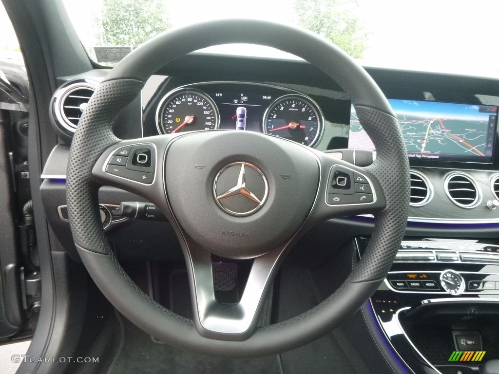 2017 Mercedes-Benz E 300 4Matic Sedan Black Steering Wheel Photo #120672628