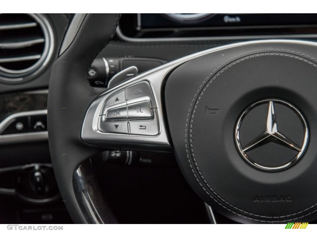 2017 Mercedes-Benz S 63 AMG 4Matic Sedan Black Steering Wheel Photo #120673294